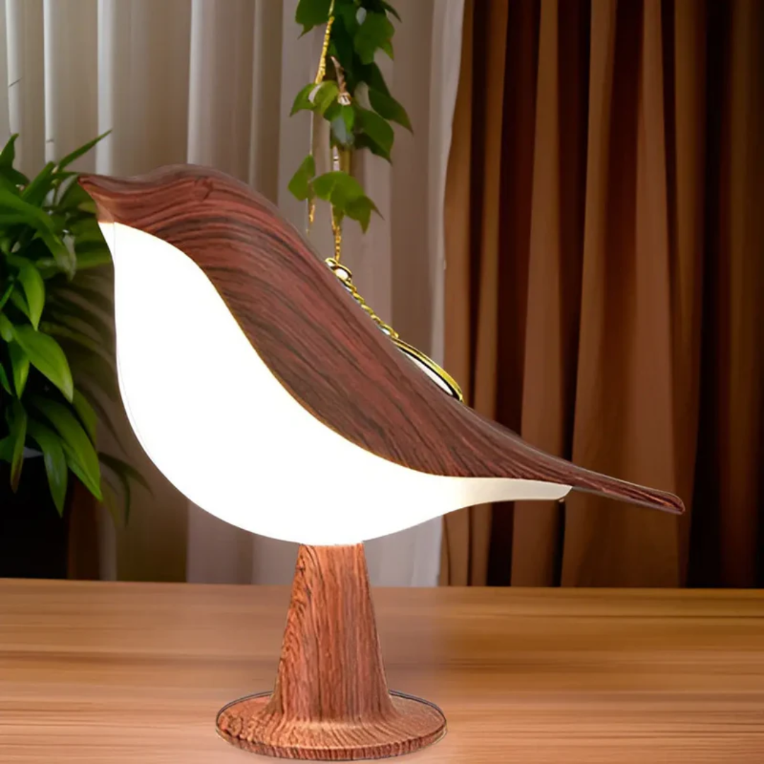 Stylish LED Bird Lamp with Touch Control and Aromatherapy - FeatherGlow-Brown-State of Style