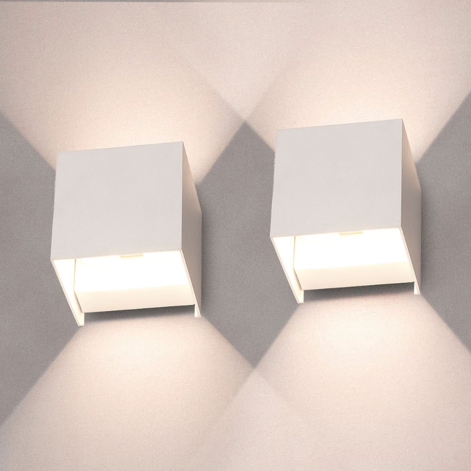 Stylish LED Cube Wall Lamp - LumiCube-White-State of Style