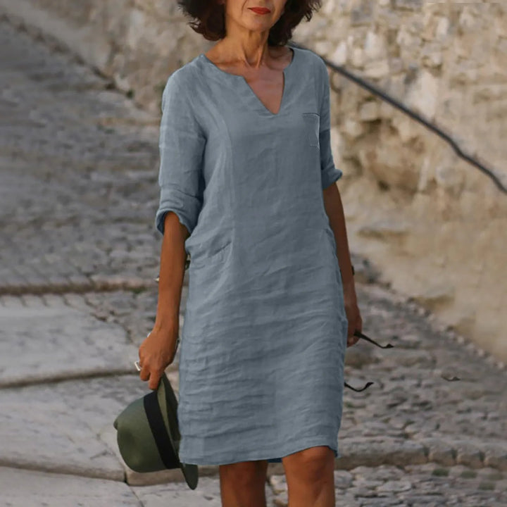 Stylish Light Summer Dress – Isalie-Gray-S-State of Style