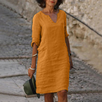 Stylish Light Summer Dress – Isalie-Orange-S-State of Style