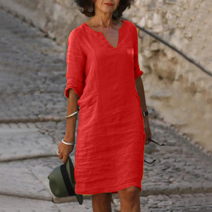 Stylish Light Summer Dress – Isalie-Red-S-State of Style