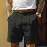 Stylish Linen-Cotton Men's Shorts – Milan-Black-S-State of Style