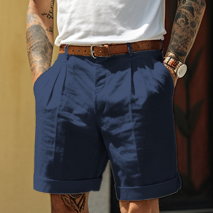 Stylish Linen-Cotton Men's Shorts – Milan-Blue-S-State of Style