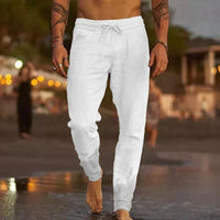 Stylish Linen Men's Trousers - Theo-White-S-State of Style