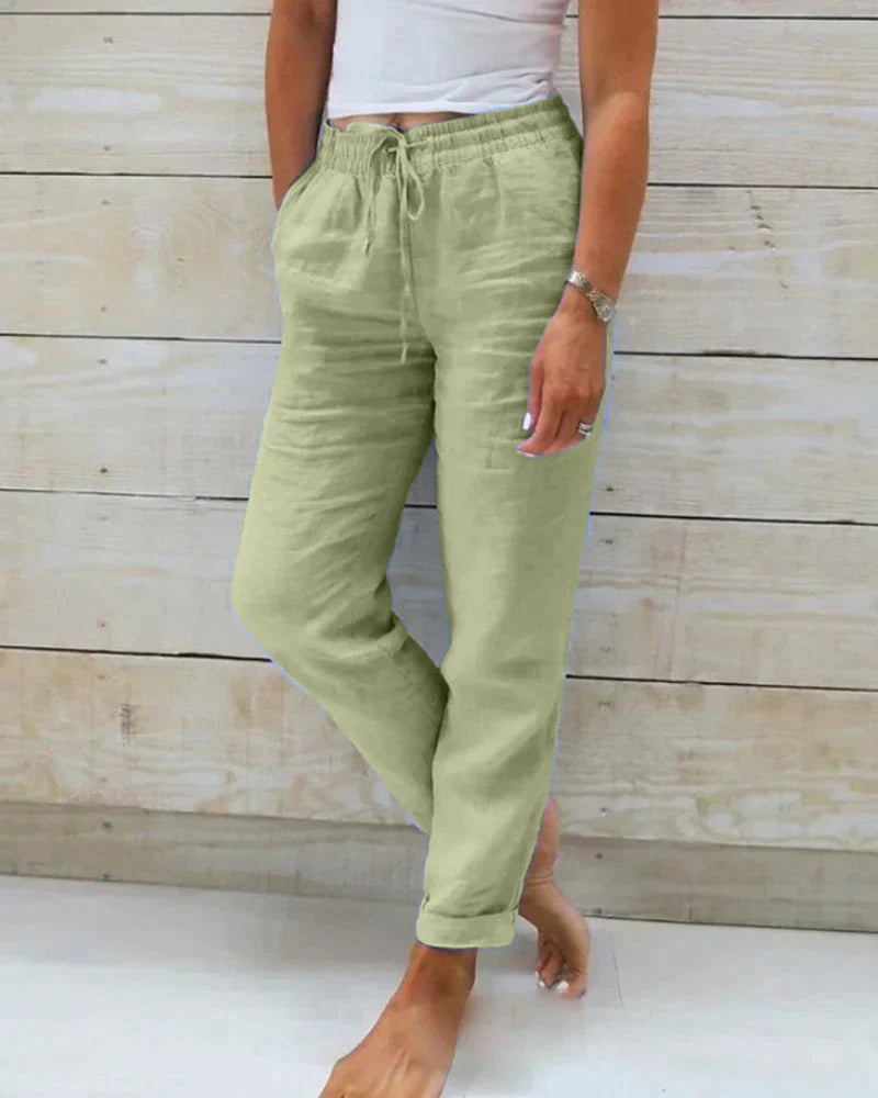 Stylish linen trousers for women – Selina-Green-XS-State of Style