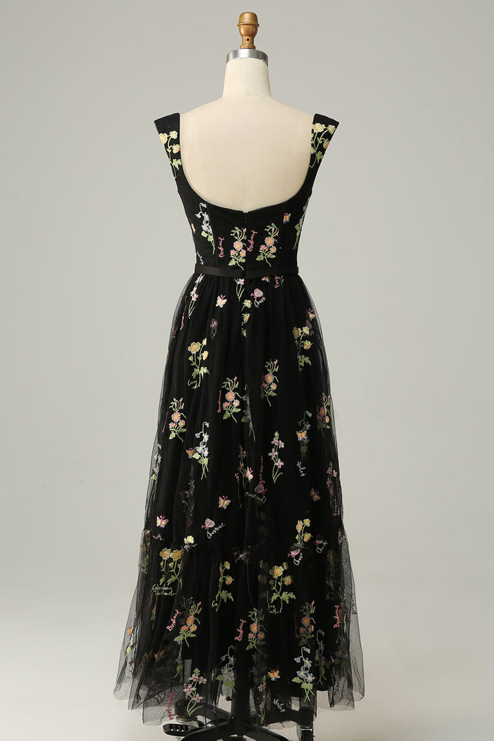 Stylish Long A-Line Ball Gown with Embroidery - Anna-Green-S-State of Style