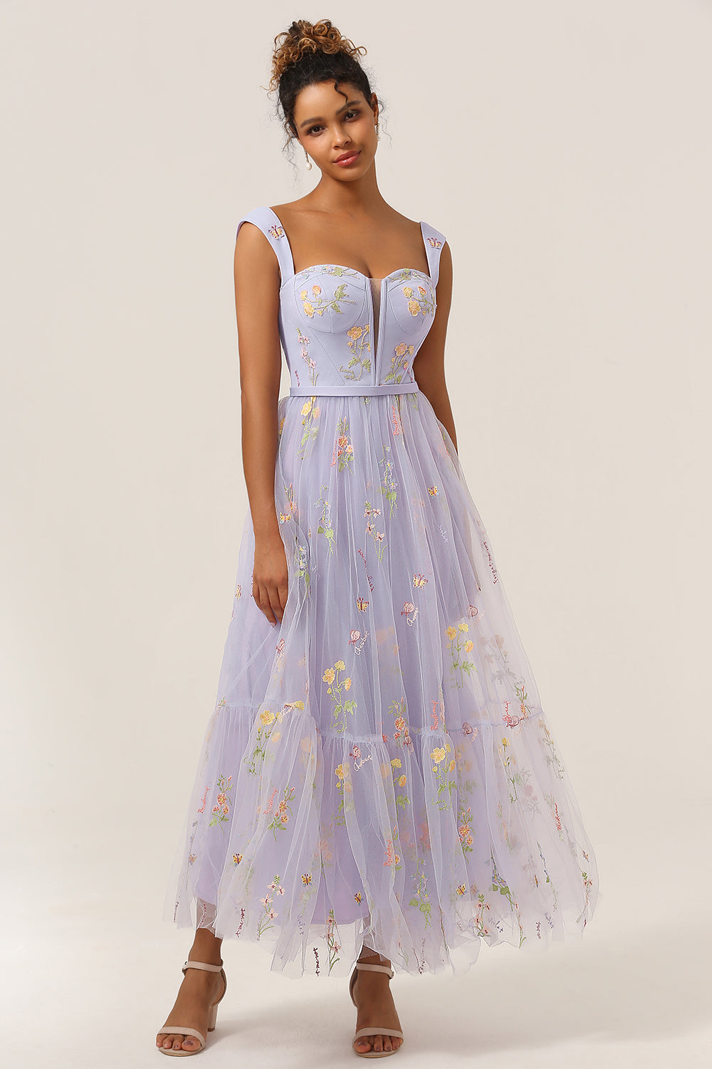 Stylish Long A-Line Ball Gown with Embroidery - Anna-Green-S-State of Style