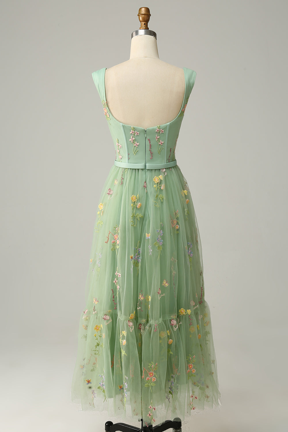 Stylish Long A-Line Ball Gown with Embroidery - Anna-Green-S-State of Style