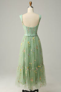 Stylish Long A-Line Ball Gown with Embroidery - Anna-Green-S-State of Style