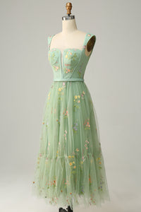 Stylish Long A-Line Ball Gown with Embroidery - Anna-Green-S-State of Style