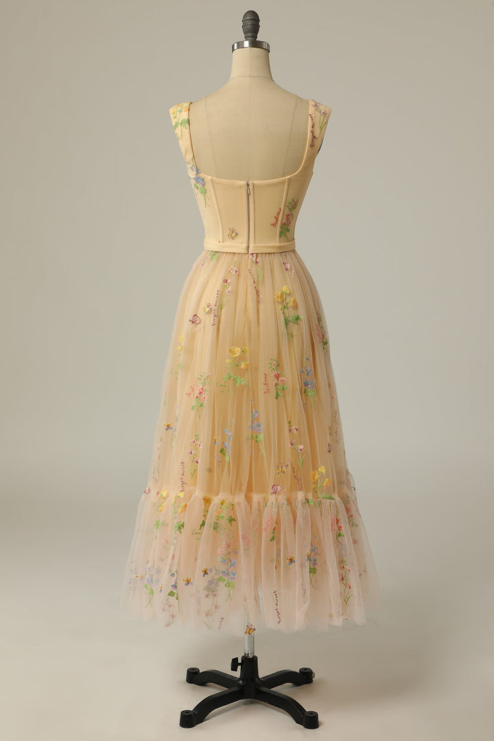Stylish Long A-Line Ball Gown with Embroidery - Anna-Green-S-State of Style