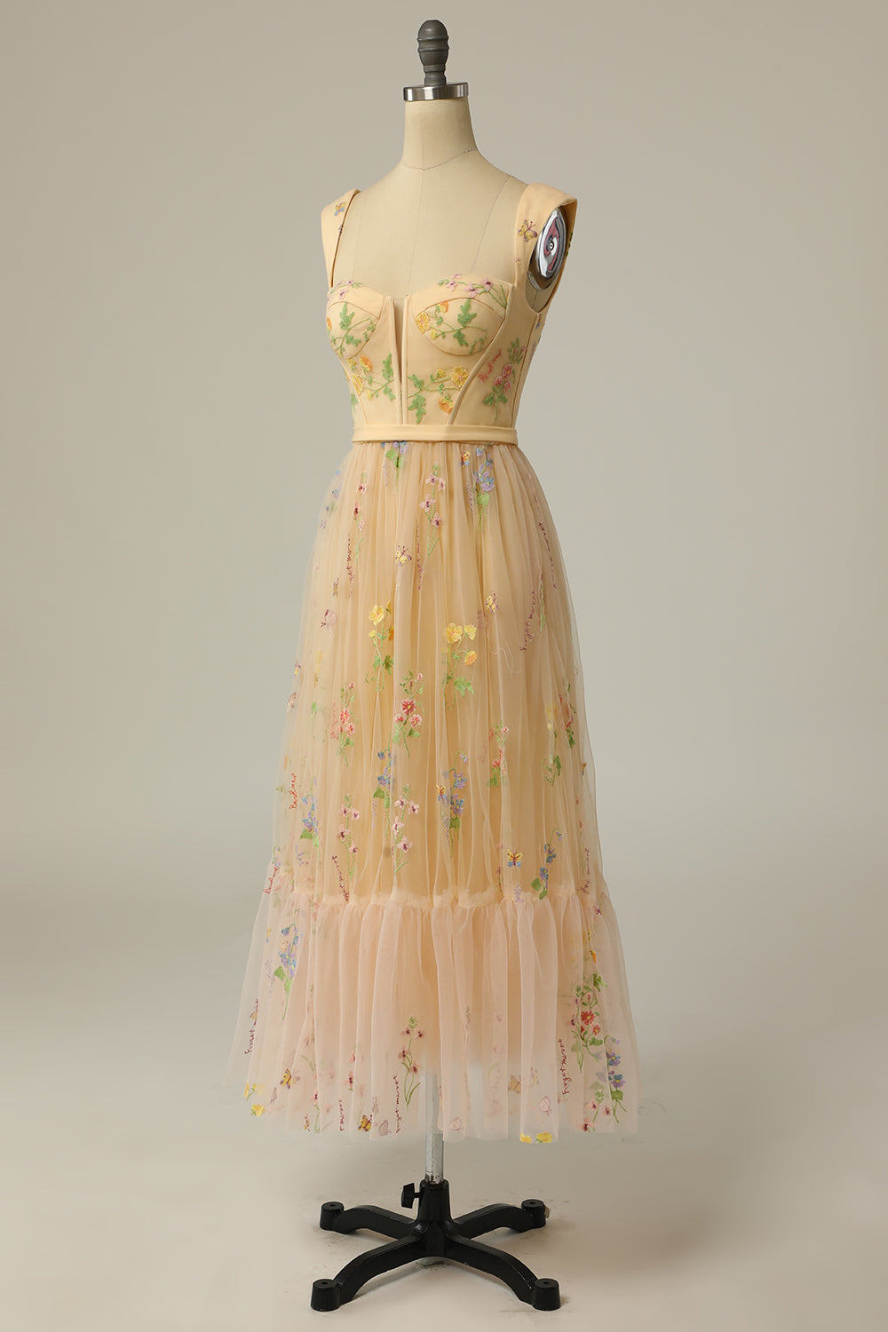 Stylish Long A-Line Ball Gown with Embroidery - Anna-Green-S-State of Style