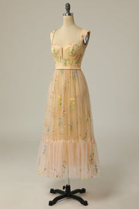 Stylish Long A-Line Ball Gown with Embroidery - Anna-Green-S-State of Style