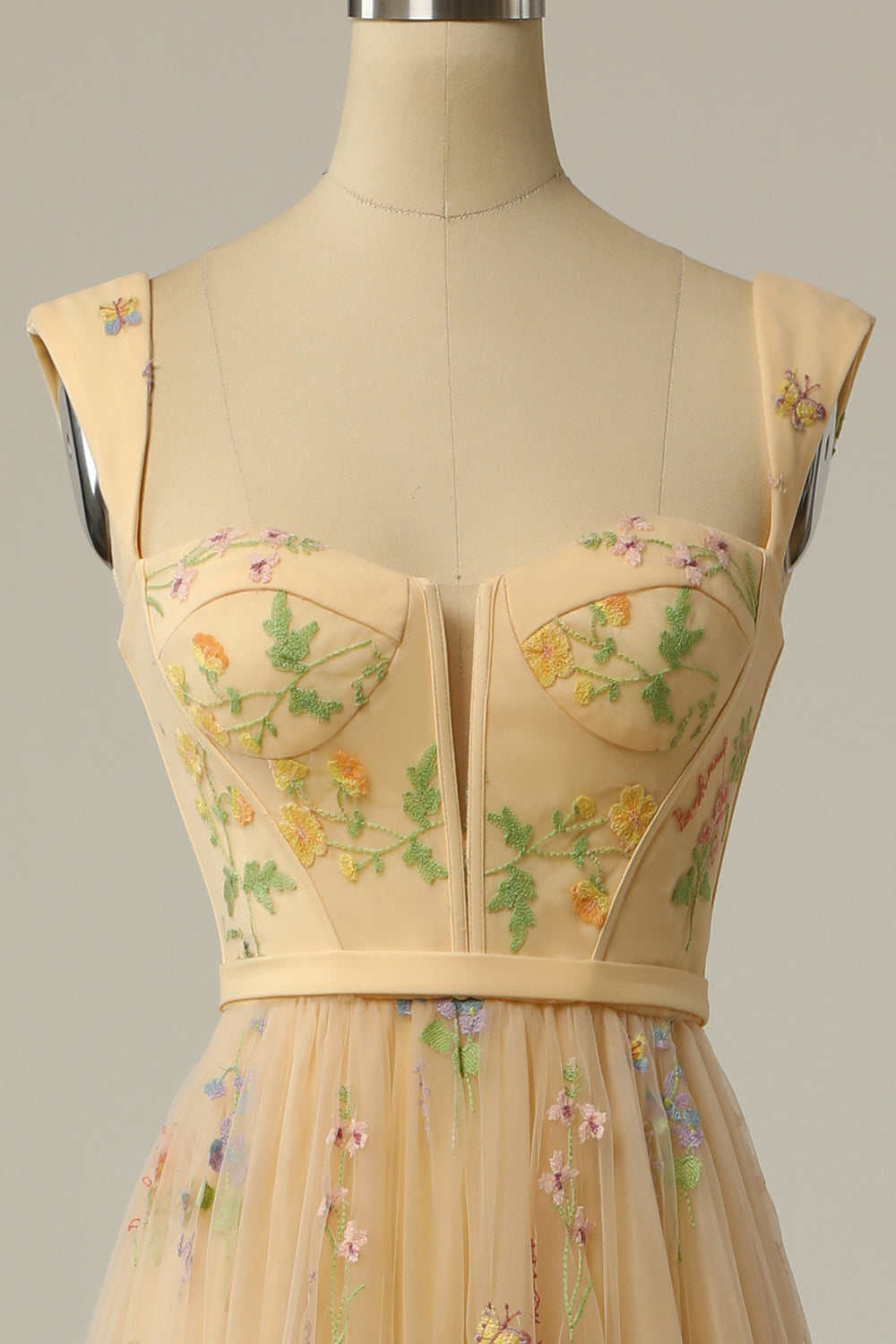 Stylish Long A-Line Ball Gown with Embroidery - Anna-Green-S-State of Style