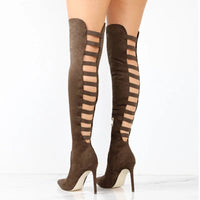 Stylish Long Boots with High Heels - Elara-Brown-3-State of Style