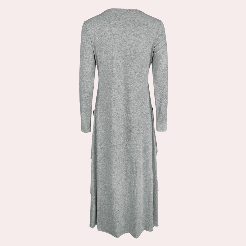 Stylish Long Dress - Naomi-Light Grey-S-State of Style