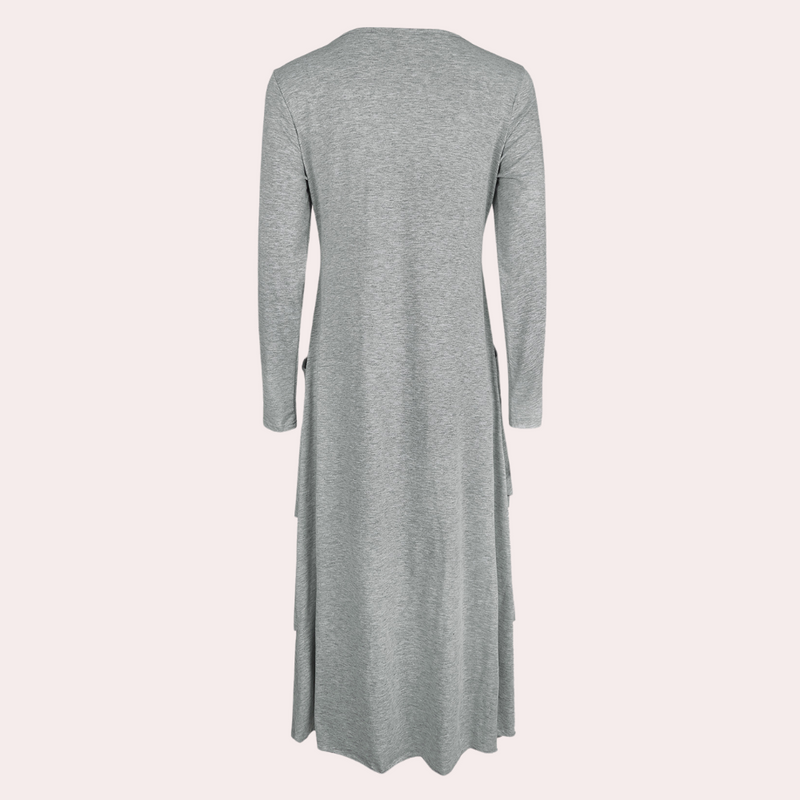 Stylish Long Dress - Naomi-Light Grey-S-State of Style