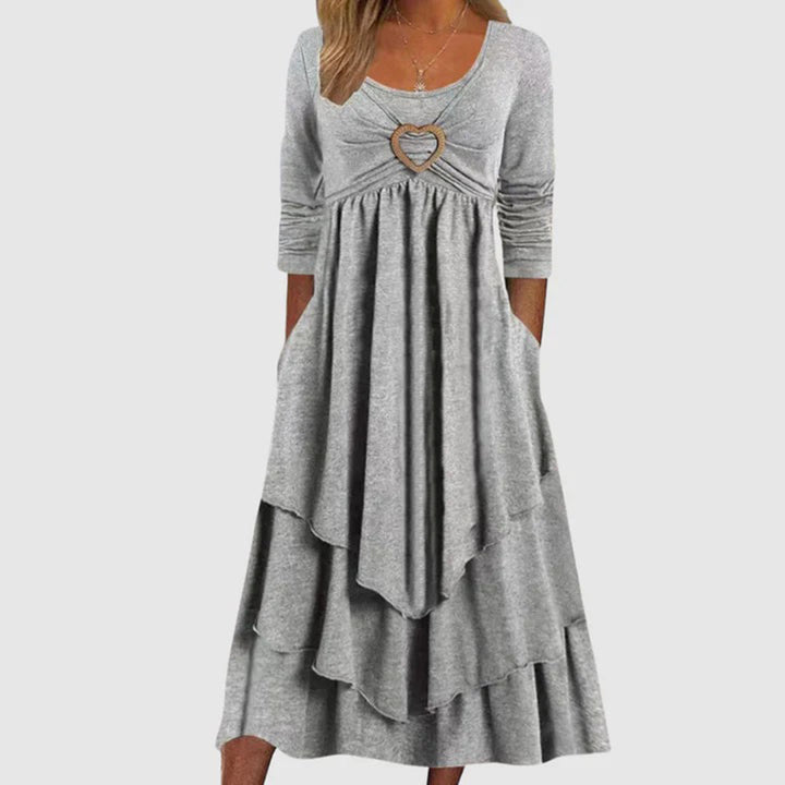 Stylish Long Dress - Naomi-Light Grey-S-State of Style
