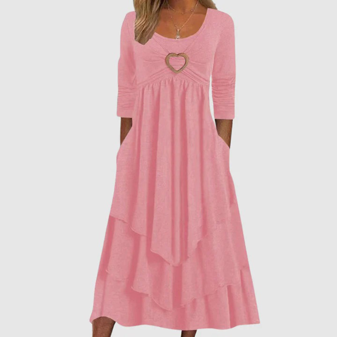 Stylish Long Dress - Naomi-Pink-S-State of Style