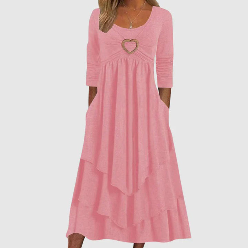 Stylish Long Dress - Naomi-Pink-S-State of Style