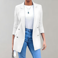 Stylish Long Ladies Jacket - Clara-White-S-State of Style