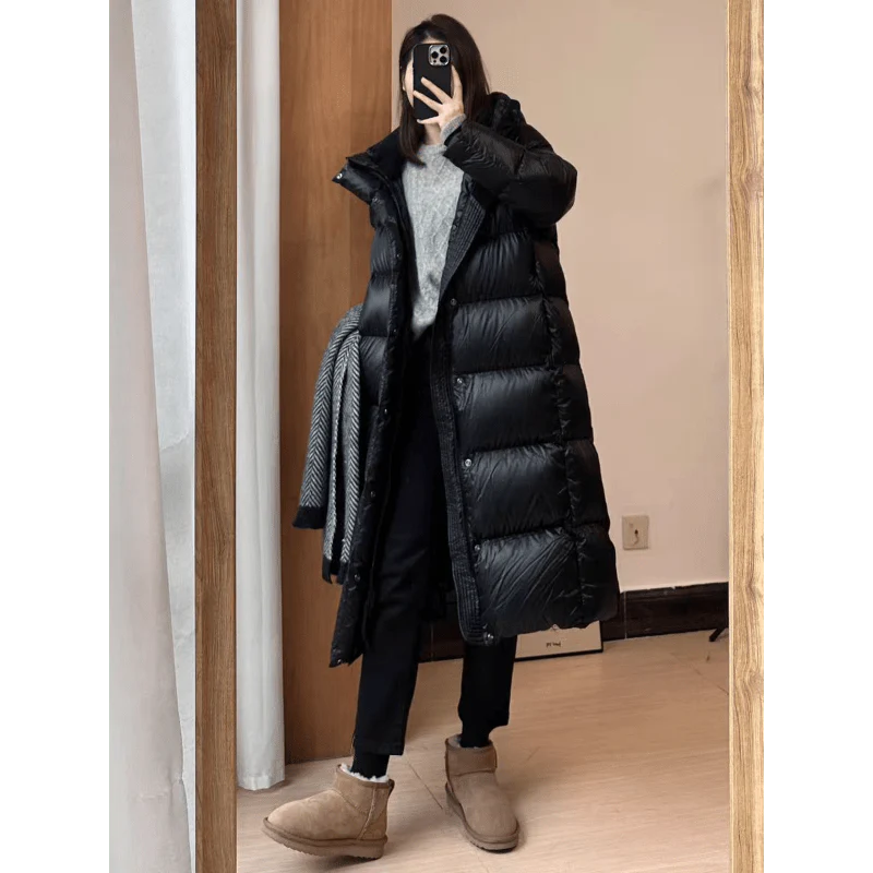 Stylish Long Quilted Winter Coat for Women - Mila-Black-S-State of Style