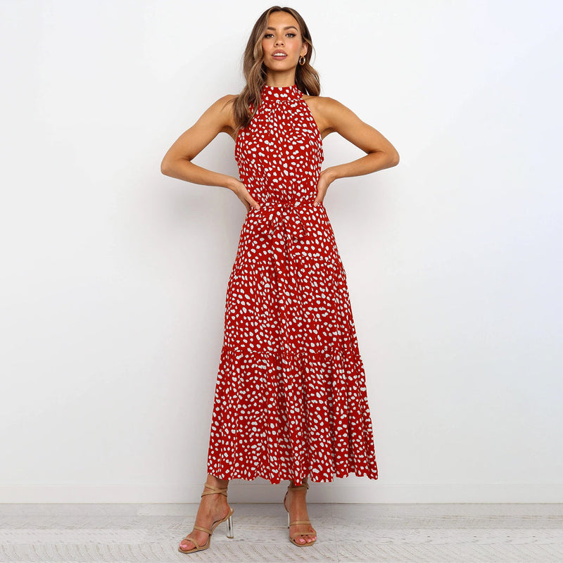 Stylish Long Summer Dress - Lucienne-Red-S-State of Style