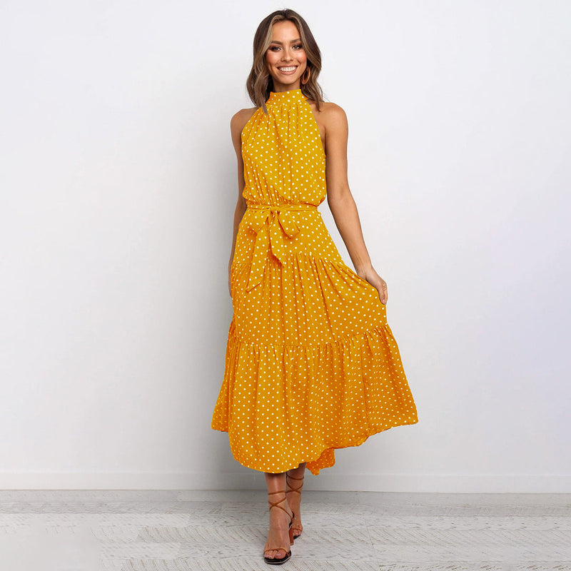 Stylish Long Summer Dress - Lucienne-Yellow-S-State of Style