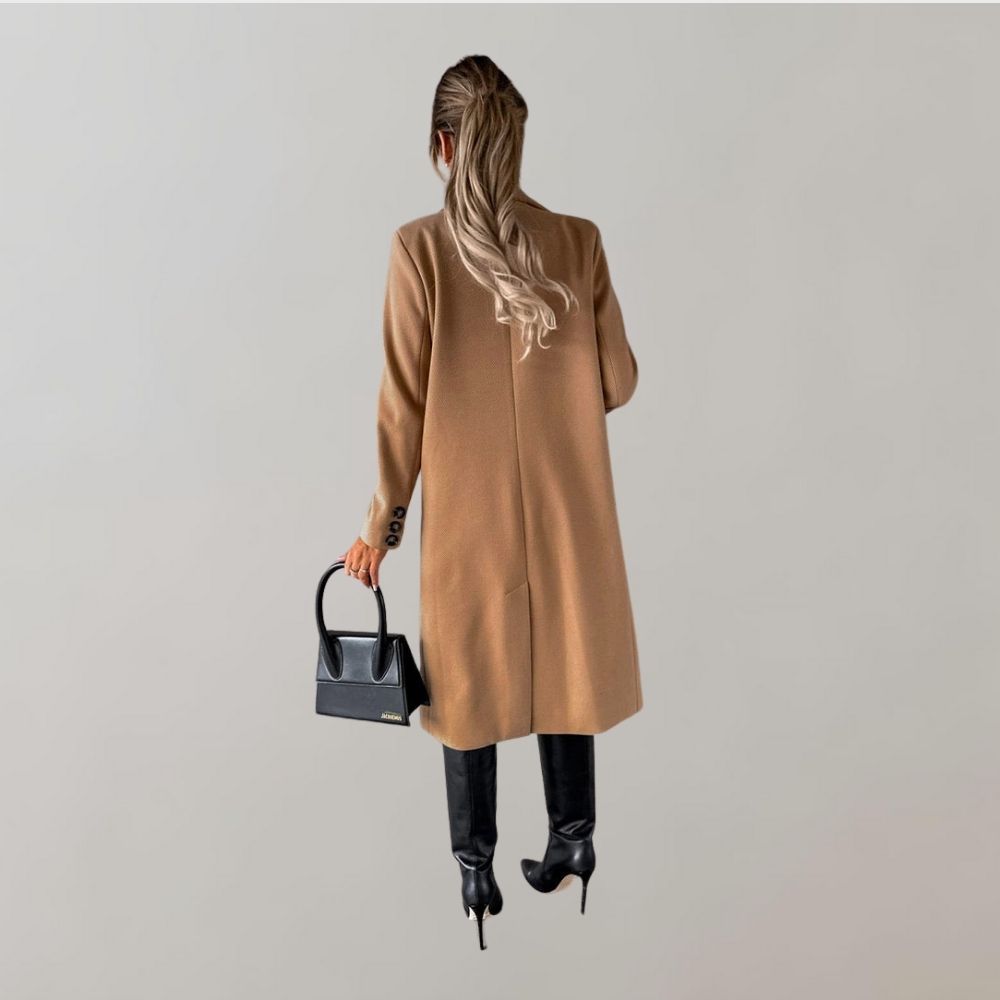 Stylish Long Winter Coat for Women - Elara-Pink-S-State of Style