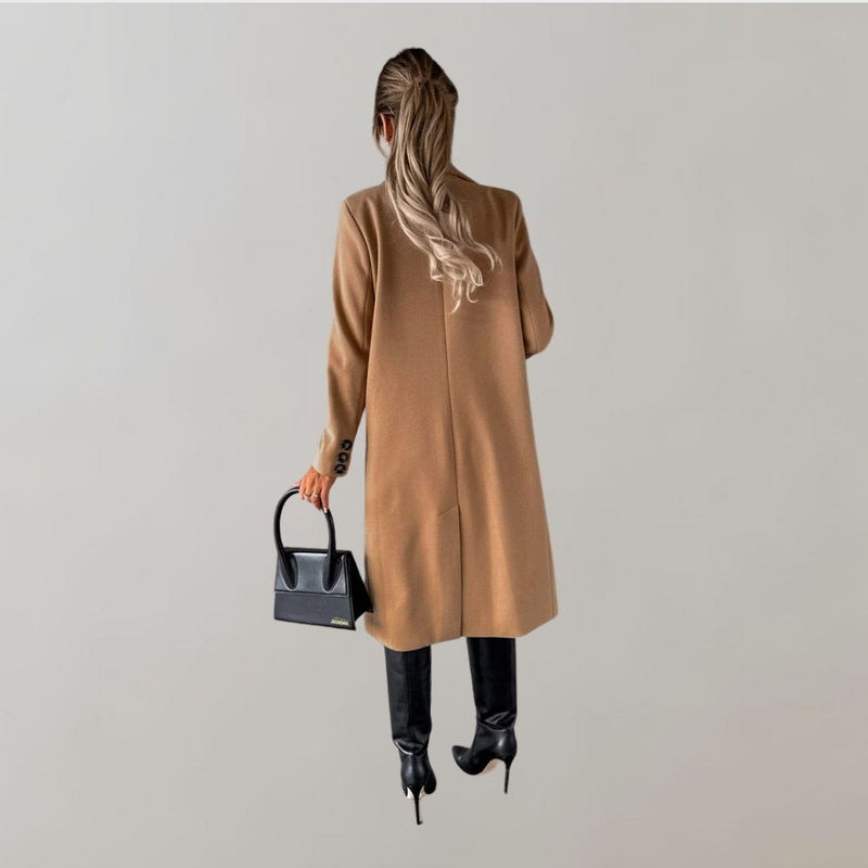 Stylish Long Winter Coat for Women - Elara-Pink-S-State of Style
