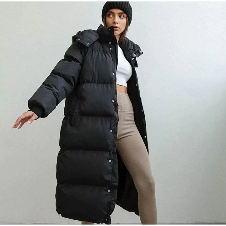 Stylish Long Women's Down Jacket - Elise-Black-XS-State of Style