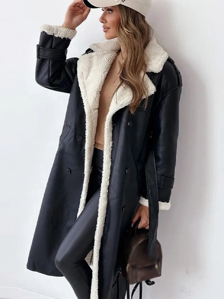 Stylish Long Women's Winter Coat - Seraphina-Black-S-State of Style