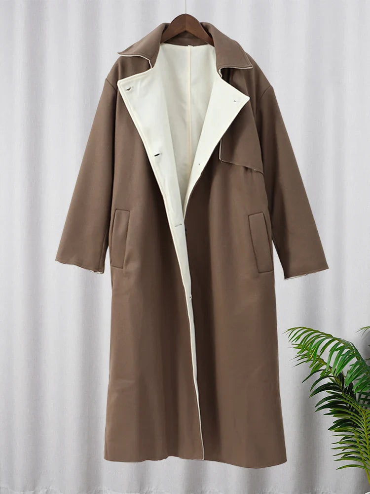 Stylish Long Wool Women’s Coat - Ella-S-State of Style