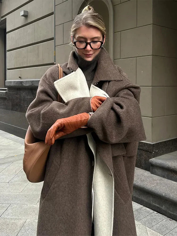 Stylish Long Wool Women’s Coat - Ella-S-State of Style