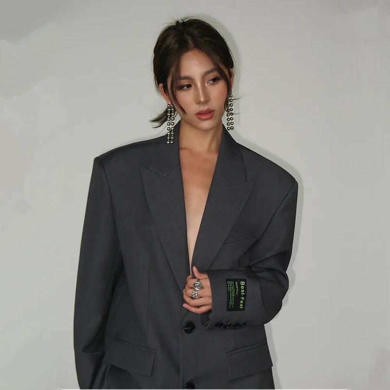 Stylish Loose-Fitting Women's Blazer - Marissa-Black-S-State of Style