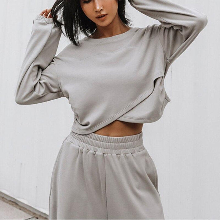 Stylish Loungewear Set | Cozy Home Suit For Women-Light Gray-S-State of Style