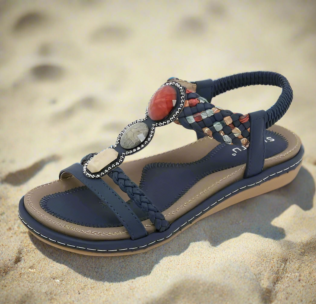 Stylish Low Ladies Sandals – Claire-Blue-3-State of Style