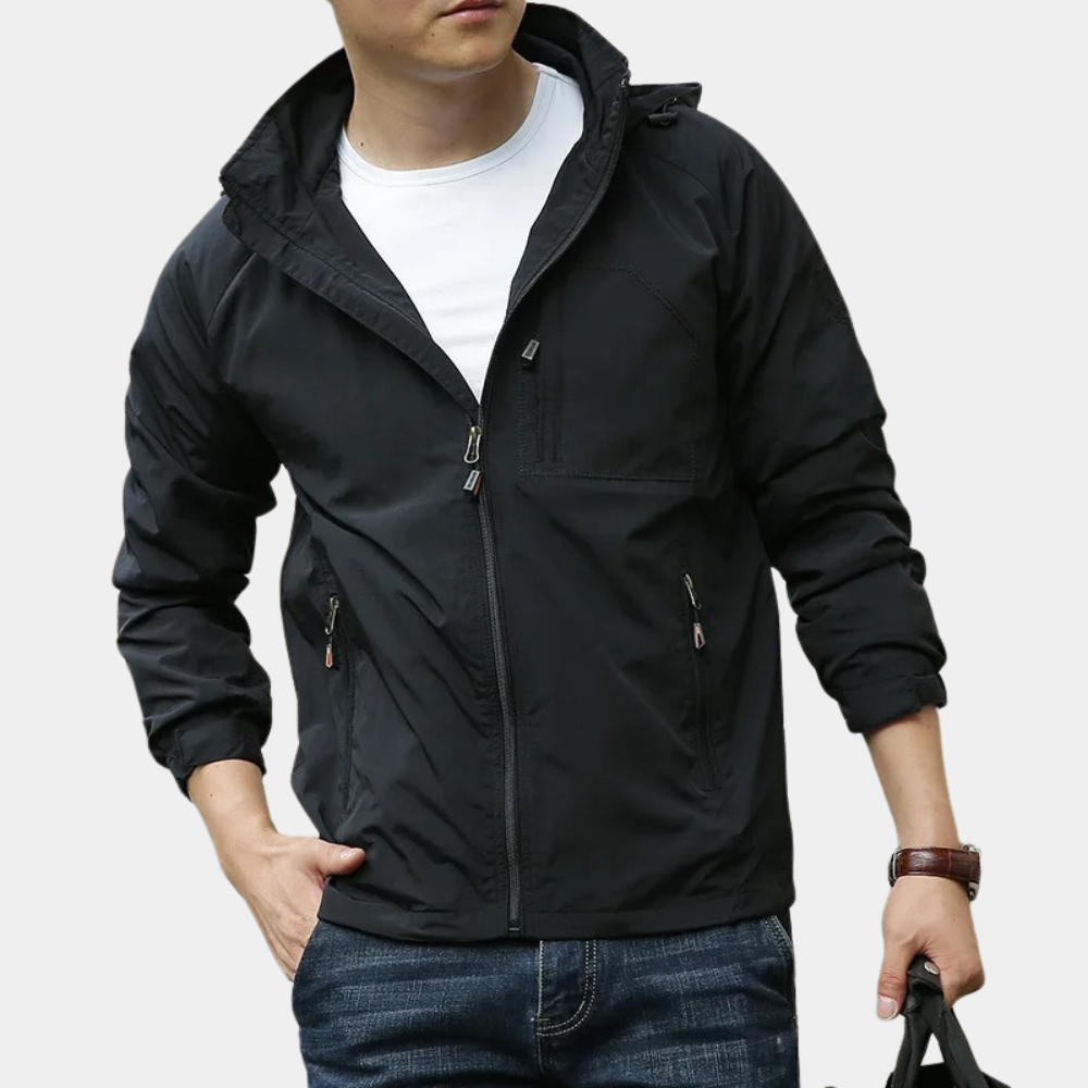 Stylish Men's Autumn Mid Jacket – Milo-Black-M-State of Style