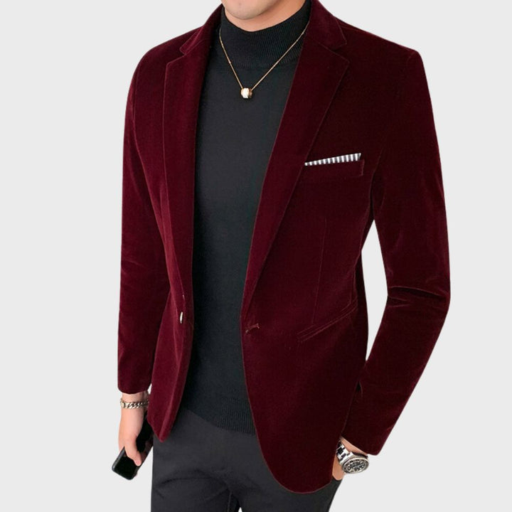 Stylish Men's Blazer - Hugo-Burgundy-M-State of Style