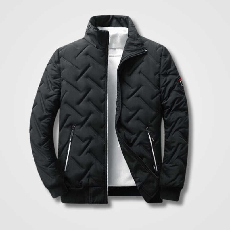Stylish Men's Bomber Jacket - Atlas-Black-L-State of Style