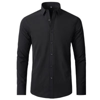Stylish Men's Button-Up Shirt - Thomas-Black-38-State of Style