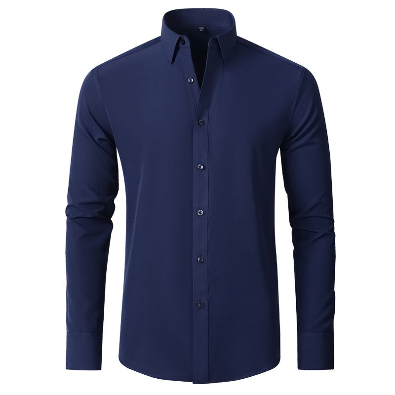 Stylish Men's Button-Up Shirt - Thomas-Dark Blue-38-State of Style