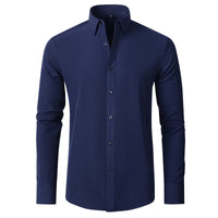 Stylish Men's Button-Up Shirt - Thomas-Dark Blue-38-State of Style