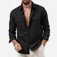 Stylish Men's Cargo Shirt - Tobias-Black-S-State of Style