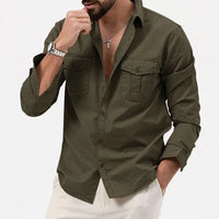 Stylish Men's Cargo Shirt - Tobias-Khaki-S-State of Style