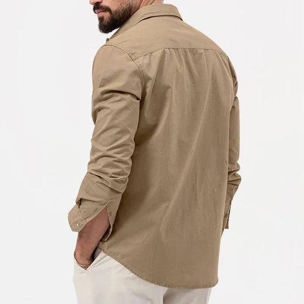 Stylish Men's Cargo Shirt - Tobias-Khaki-S-State of Style