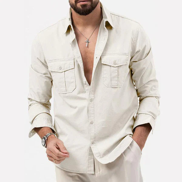 Stylish Men's Cargo Shirt - Tobias-White-S-State of Style
