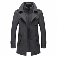 Stylish Men's Coat with Double Collar - Milan-Grey-S-State of Style