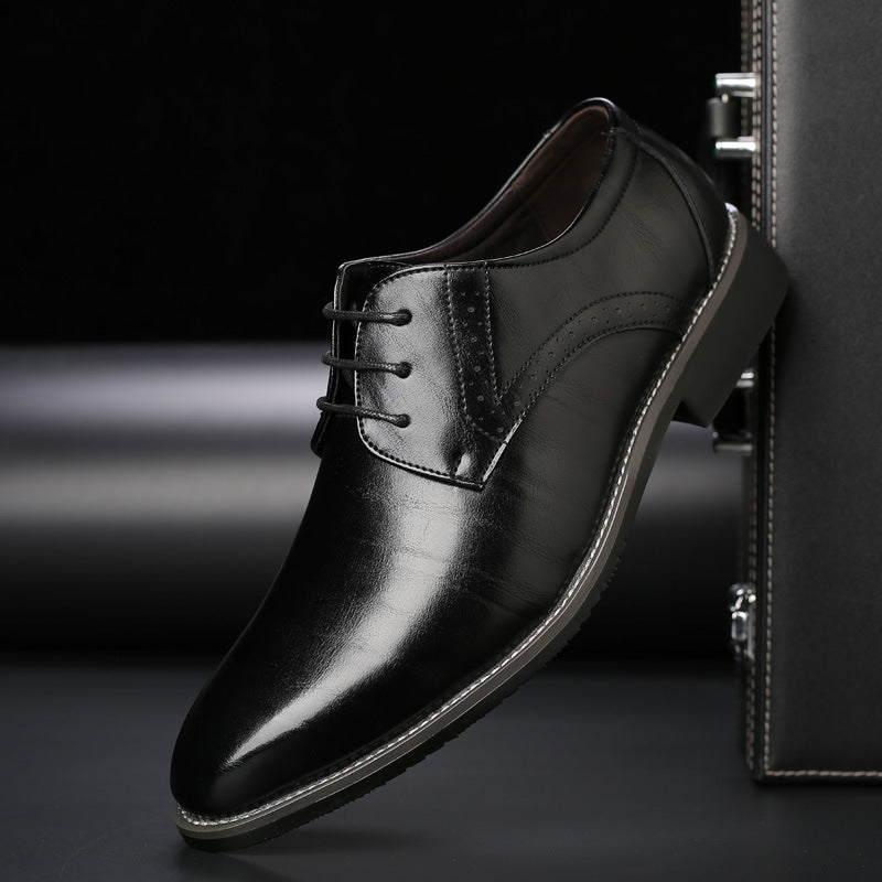 Stylish Men's Lace-Up Brogue Shoes - Lennard-Black-6-State of Style