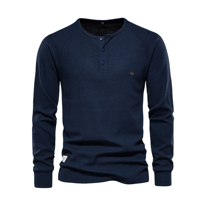 Stylish Men's Long Sleeve Shirt - Milo-Dark blue-S-State of Style